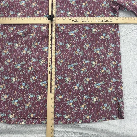 Reyn Spooner Shirt Mens Small Red Floral Hawaiian Popover Button Down Aloha - Picture 7 of 9